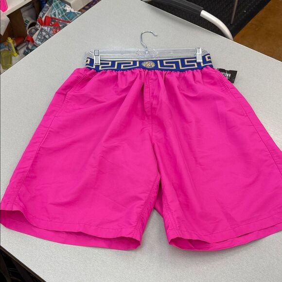 Versace Pink Men's Shorts with Blue-Gold Trim - Picture 1 of 8